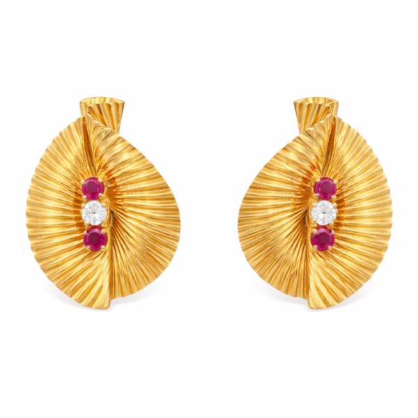 Vintage Tiffany Ruby and Diamond Earrings