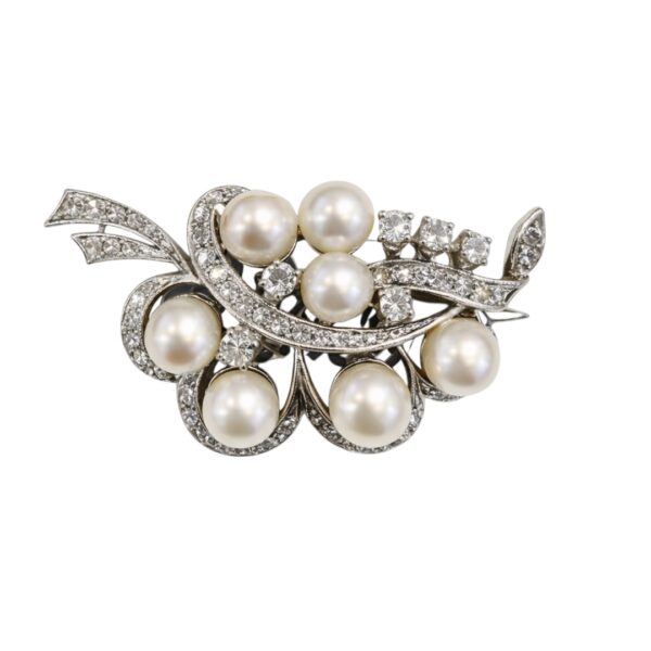 1950's Pearl and Diamond Pin