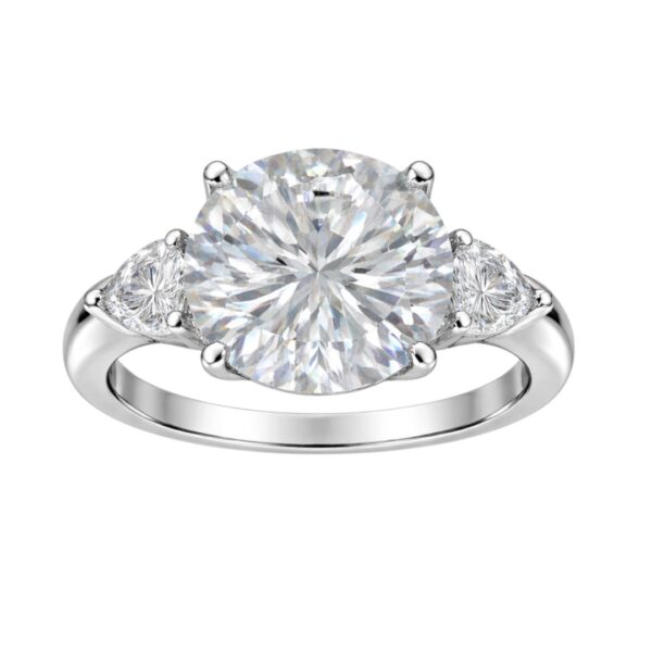 8.02ct. Round Three Stone Ring Lab