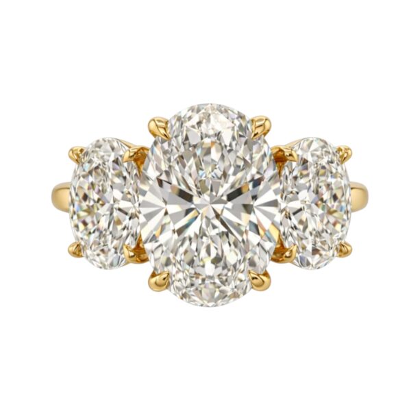 5.14ct Oval Three Stone Diamond Ring Lab