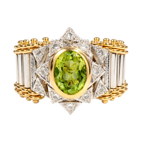 Peridot and Diamond Flexible Ring