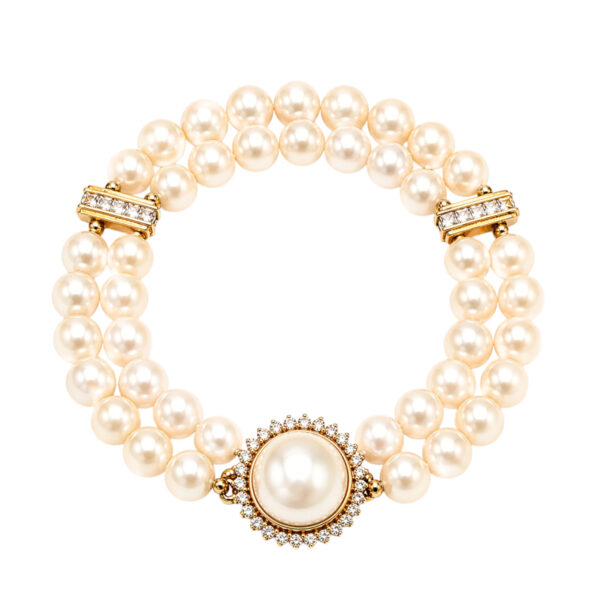 Akoya Pearl and Diamond Bracelet