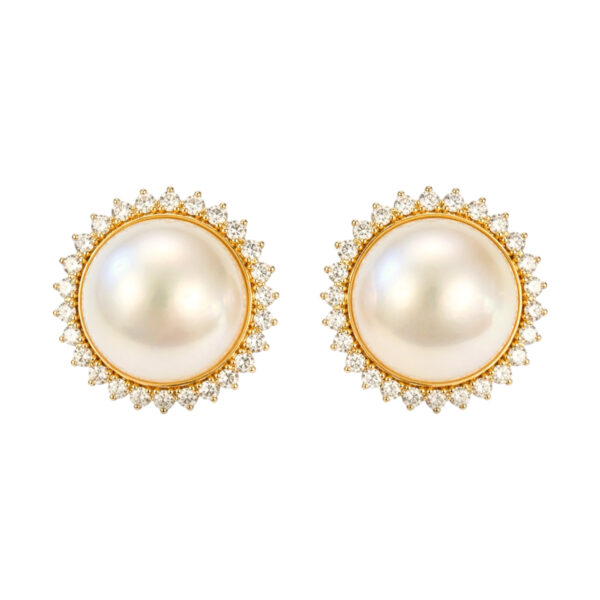 Pearl and Diamond Earrings