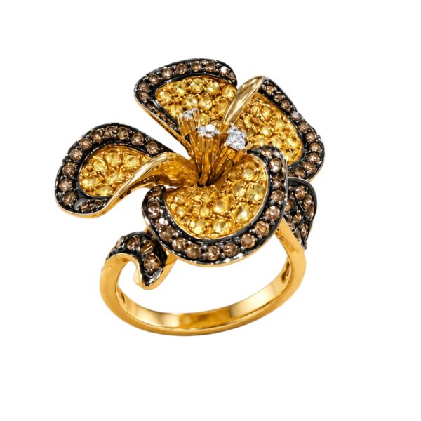Diamond and Citrine Ring