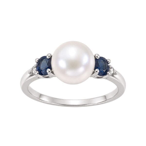 Pearl Diamond and Sapphire Ring
