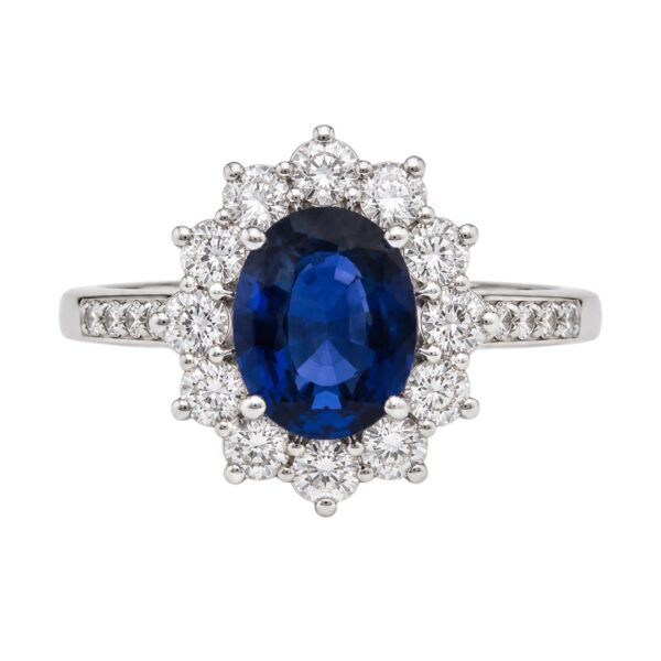 Italian Sapphire and Diamond Ring
