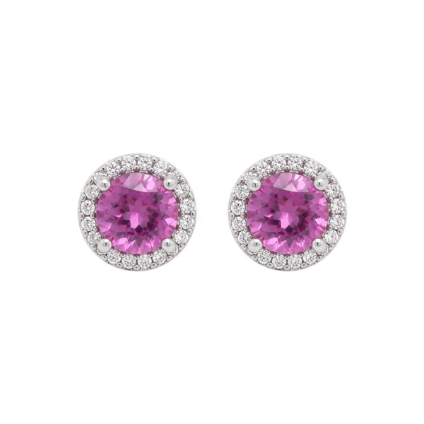 Pink Sapphire and Diamond Earrings