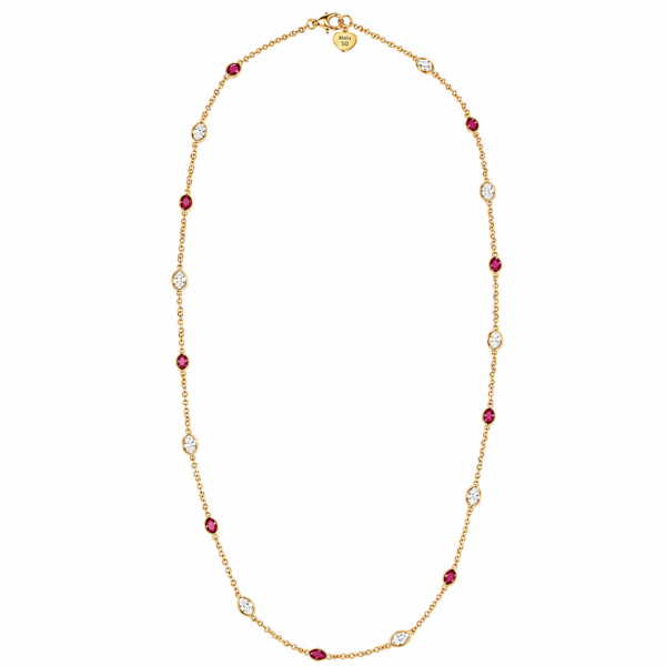 Sal V Diamond and Ruby Necklace