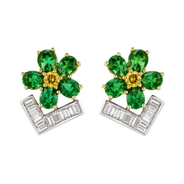 Salavetti Tsavorite and Diamond Earrings