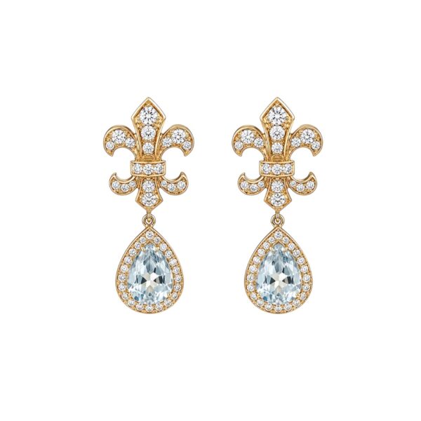 Hans D. Krieger Aquamarine and Diamond Earrings