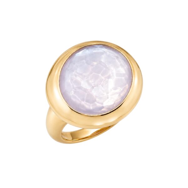 Sal V Mother of Pearl and Quartz Ring