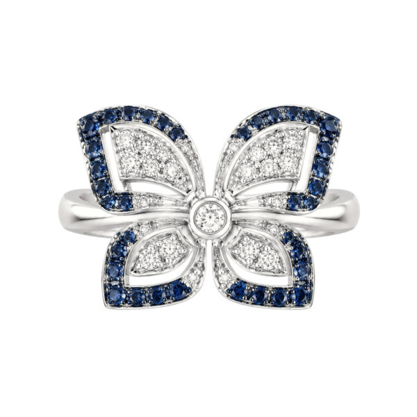 Sal V Diamond and Sapphire Butterfly Ring