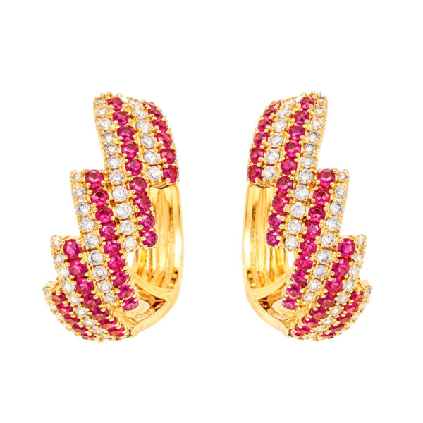 Miiori Ruby and Diamond Earrings