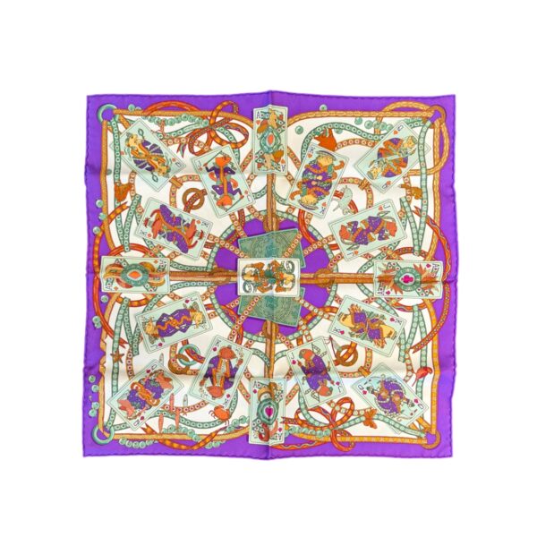 Hermes Dame de Coeur a Vous L'Honneur! Pocket Square Scarf