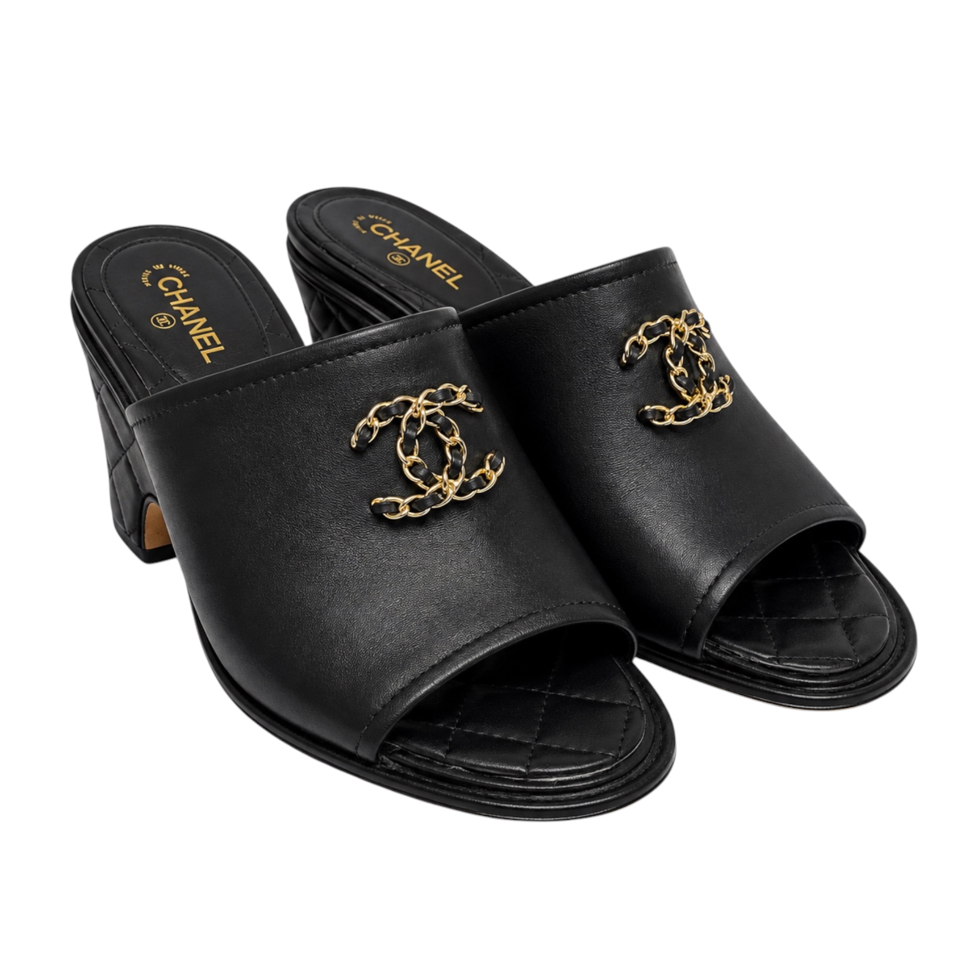 chanel-black-leather-mules