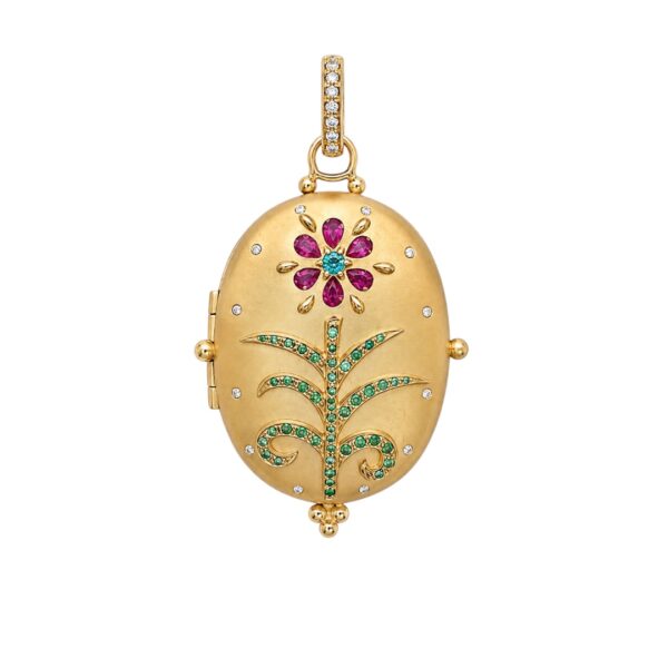 Temple St. Clair Diamond and Multi Color Stone Locket