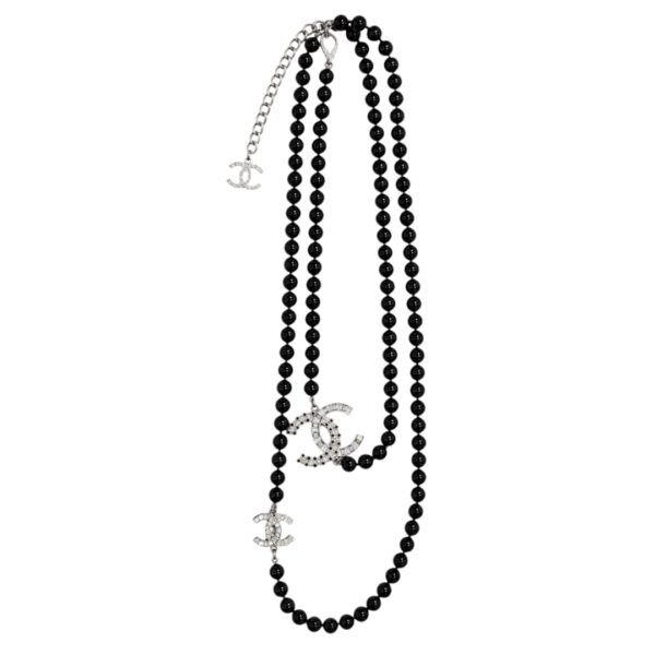 Chanel Pearl Necklace with Crystal CC Stations