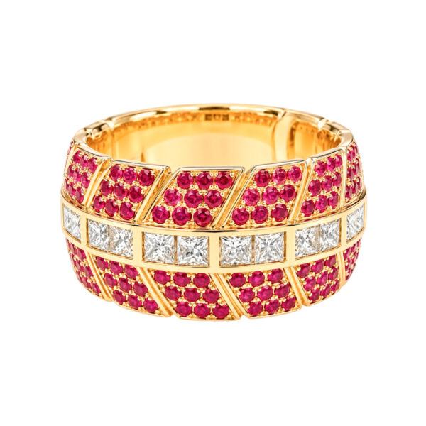 Lalique Ruby and Diamond Band