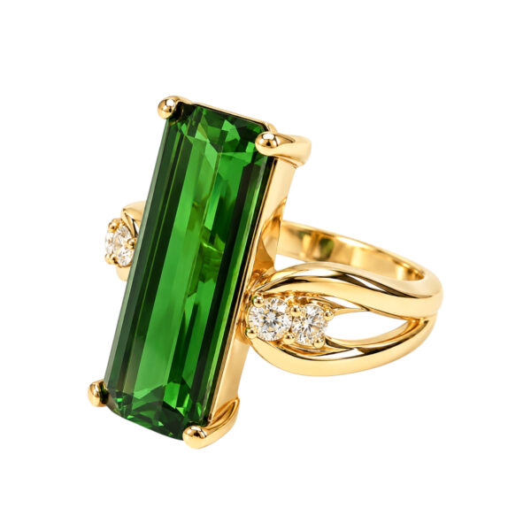 Tourmaline and Diamond Ring