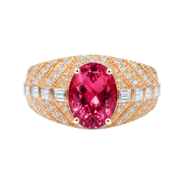 Lalique Tourmaline Sapphire and Diamond Ring