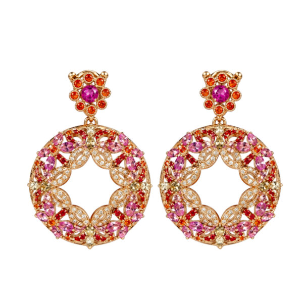 Lalique Sapphire and Fire Opal Earrings