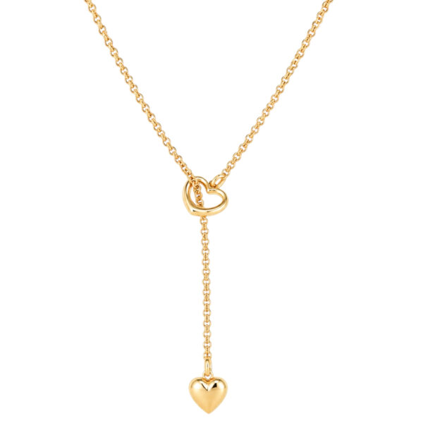 Gold Heart Lariat Necklace
