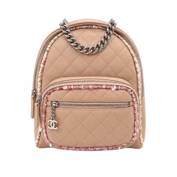 Chanel Backpack with Tweed Trim