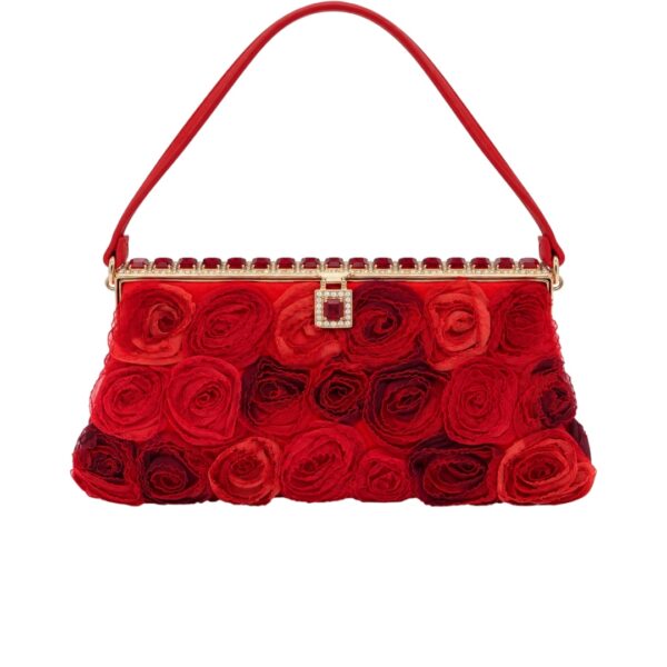 Valentino Crystals and Silk Rosier Clutch