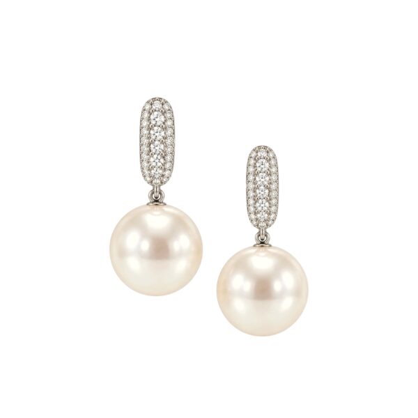 South Sea Pearl and Diamond Earrings