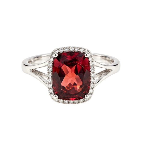 Madison L Garnet and Diamond Ring