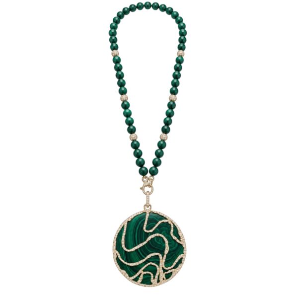 1970's Vintage Freeform Malachite Pendant