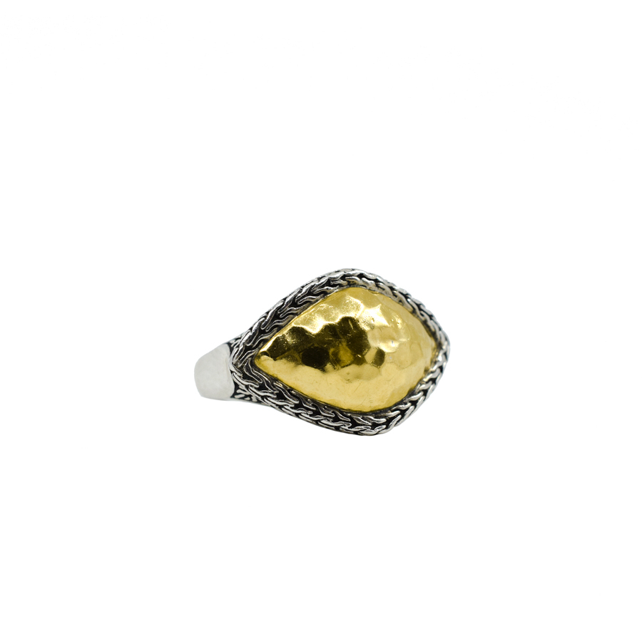 johnhardy-18k-yellow-gold-hammered-sterling-silver-ring