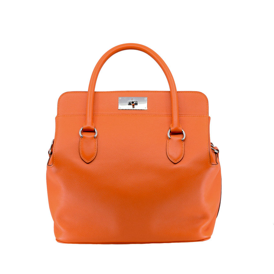 hermes-orange-leather-toolbox-bag