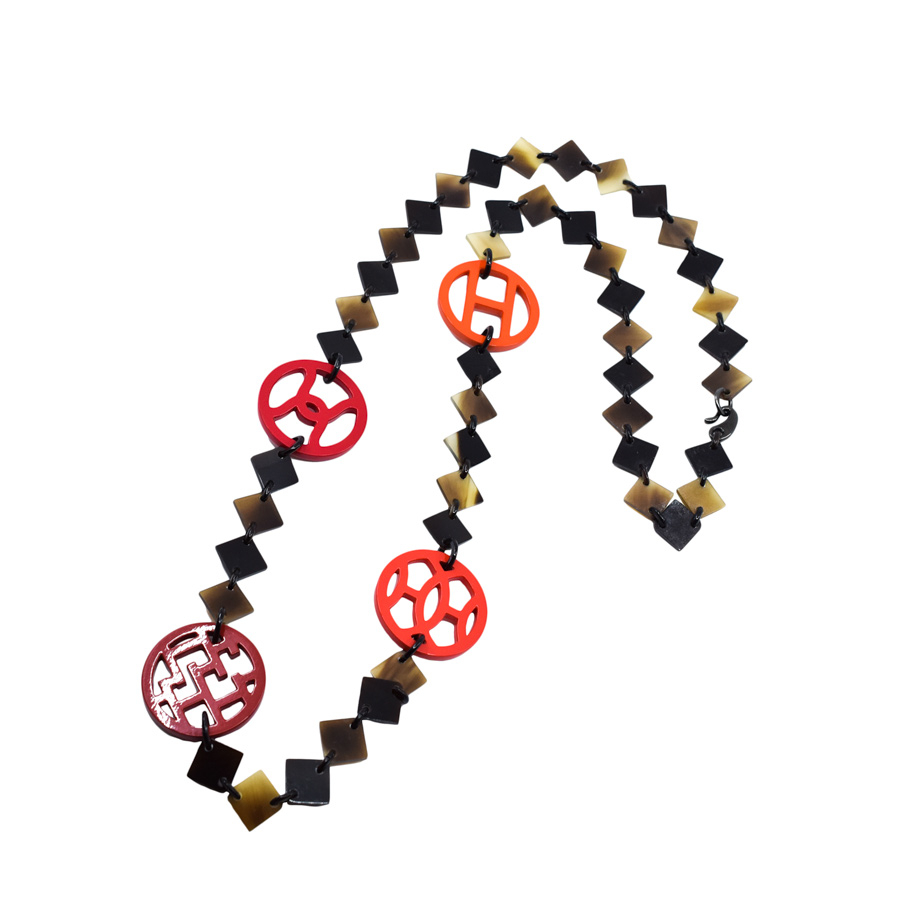 hermes-horn-red-orange-long-necklace-1