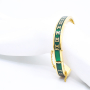 unsigned-18k-yellow-gold-green-enamel-roman-numeral-bracelet-2