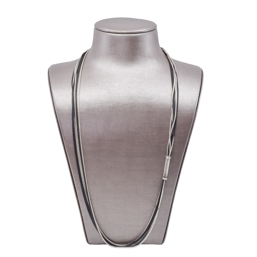 davidyurman-black-silver-long-multichain-necklace-1
