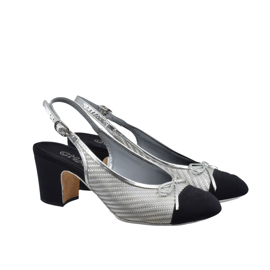 chanel-silver-slingback-black-toe-block-heel