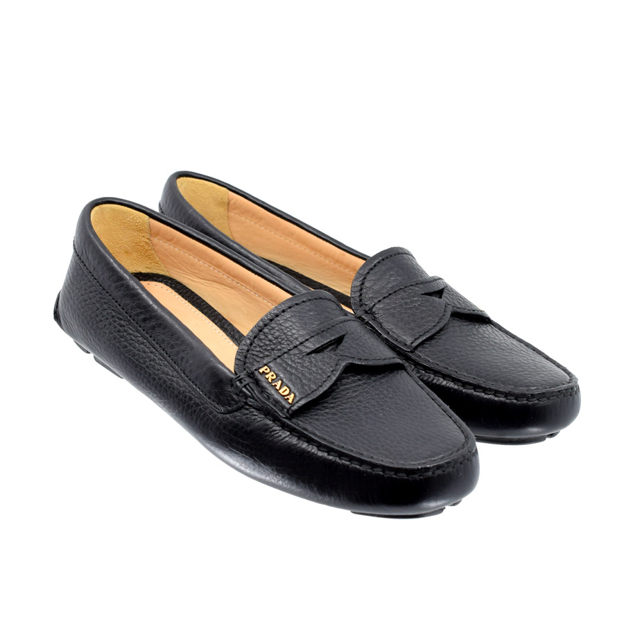 prada-black-leather-penny-loafers