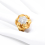 unsigned-18k-yellow-gold-ball-twisty-18k-white-gold-center-diamond-cluster-ring-1