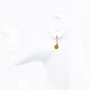 unsigned-14k-yellow-gold-emerald-hammered-coin-dangle-huggie-earrings-2