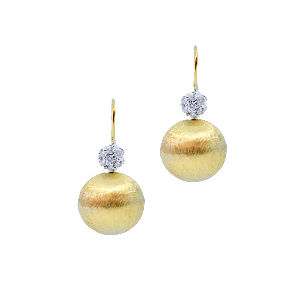unsigned-18k-yellow-gold-diamond-ball-flower-drop-earring-1