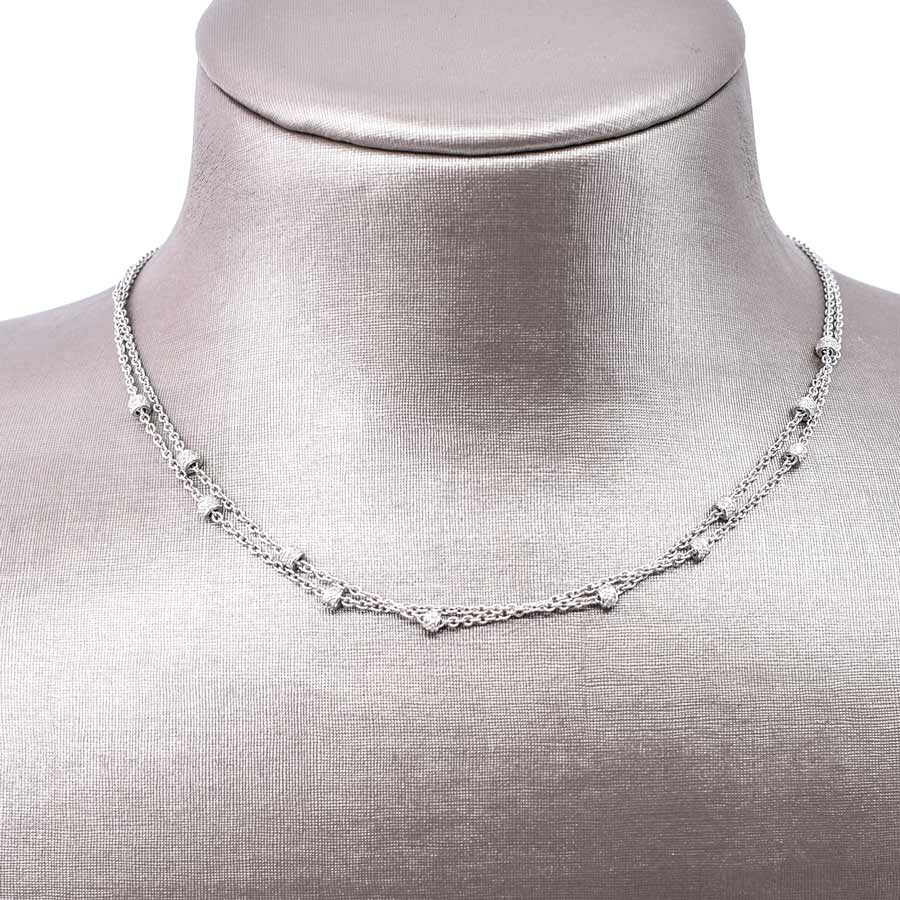 unsigned-18k-white-gold-multistrand-beaded-necklace-1