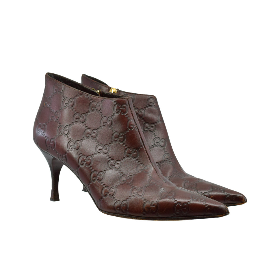 gucci-guccisima-brown-leather-bootie-heels