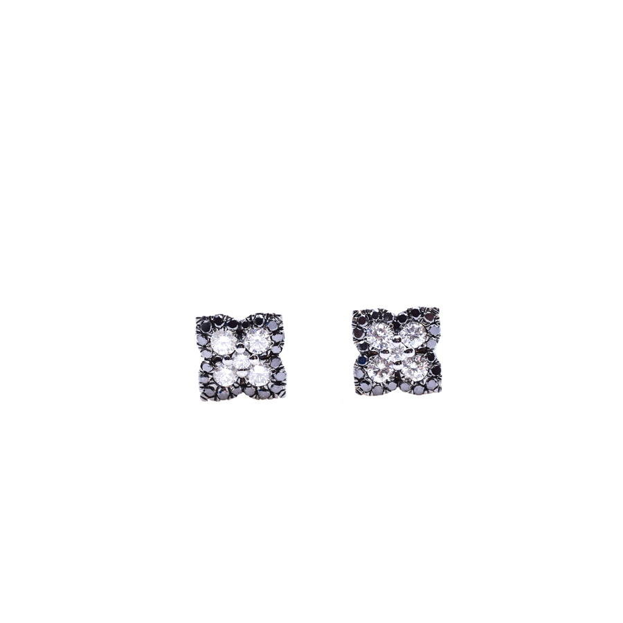 unsigned-14k-white-gold-black-diamond-clover-stud-earrings-1