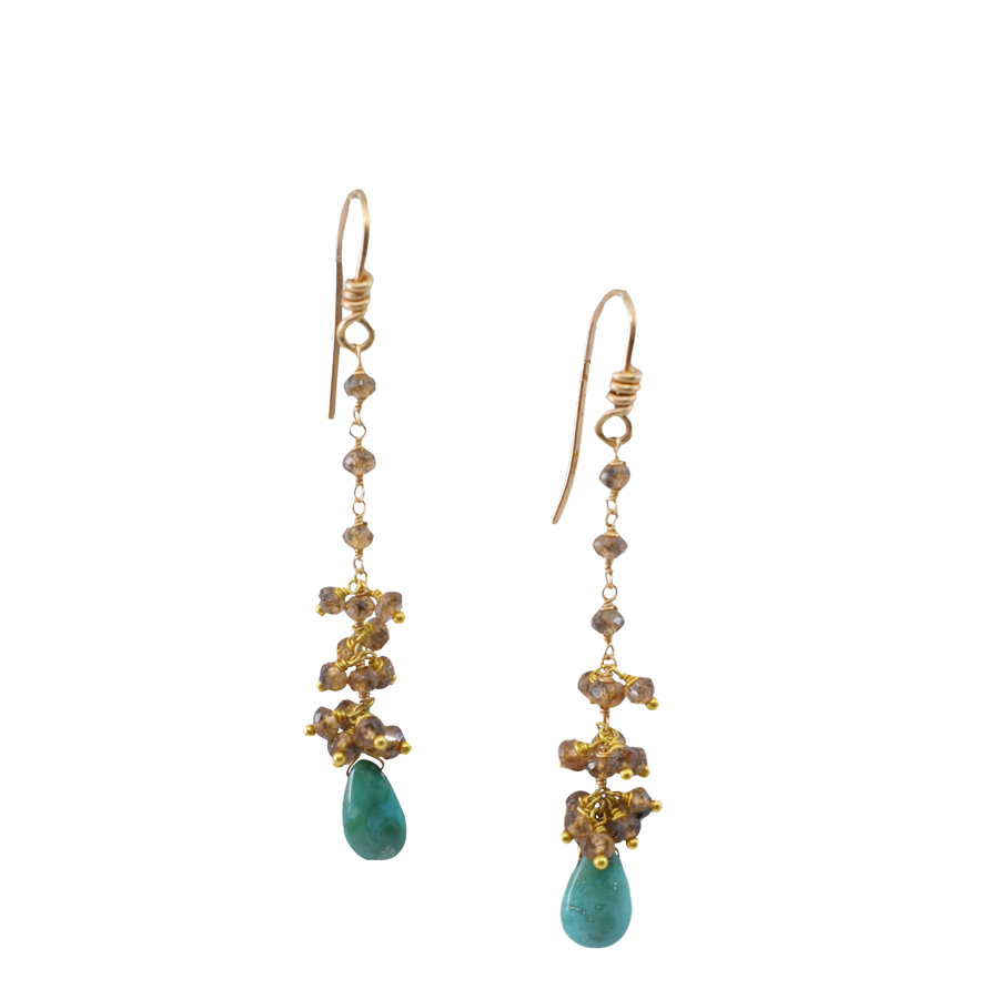 unsigned-14k-yellow-gold-quartz-turquoise-drop-earrings-1