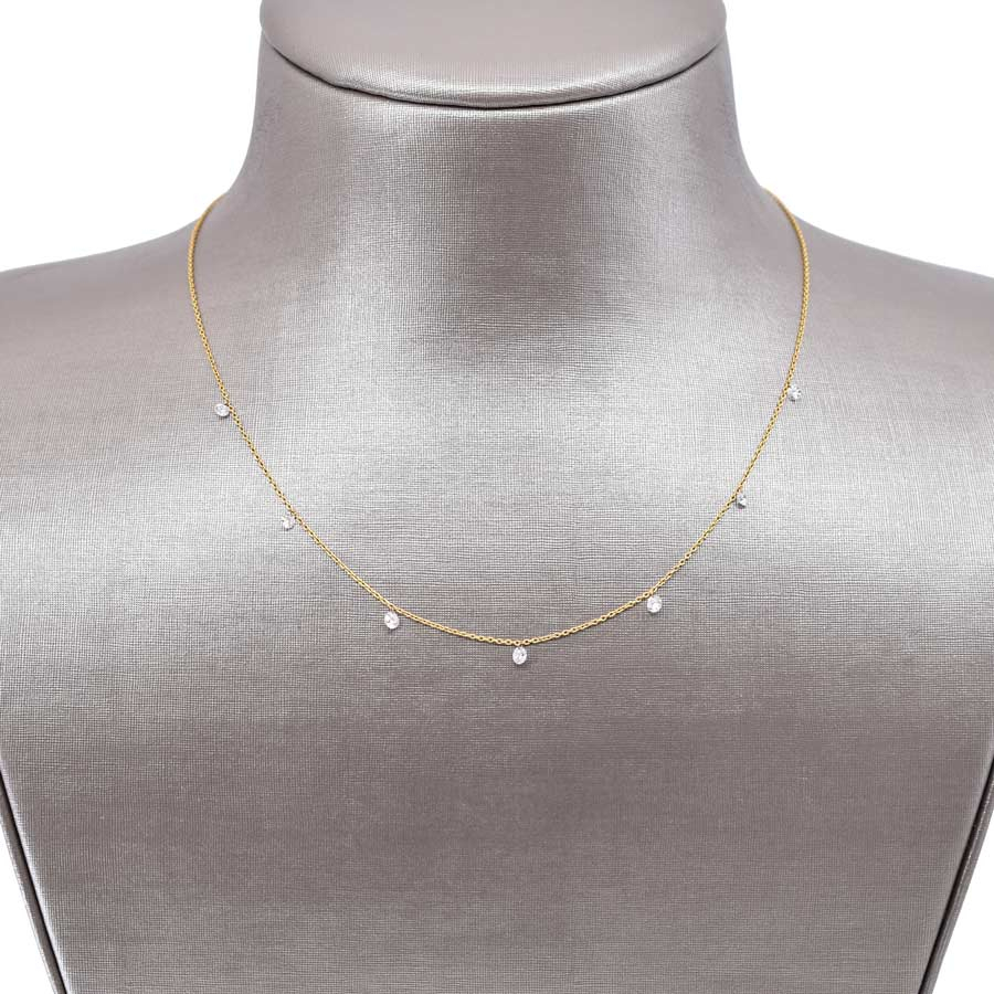 unsigned-18k-yellow-gold-seven-round-briolette-diamond-necklace