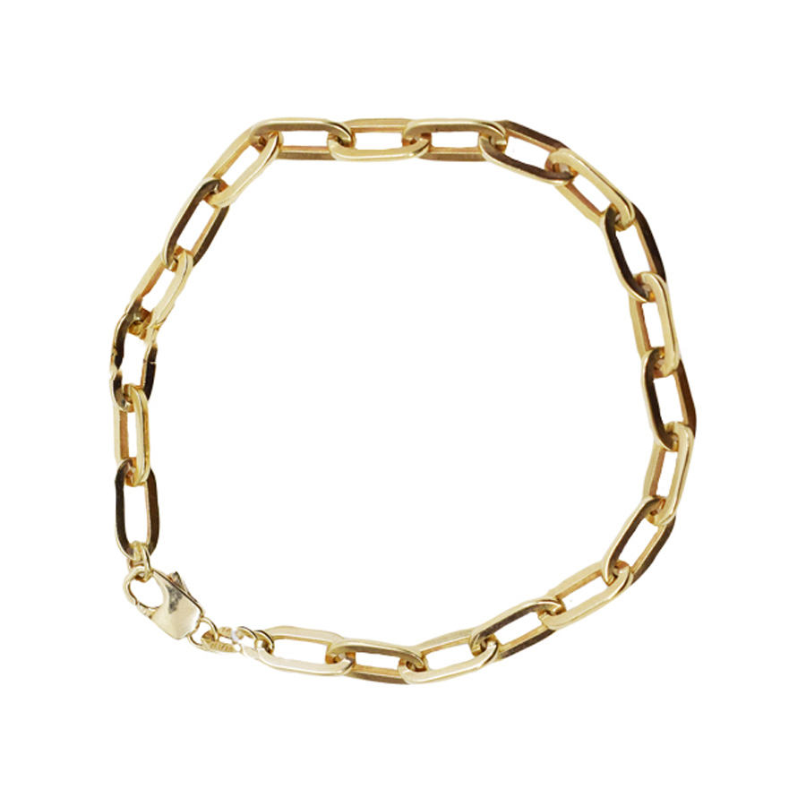 unsigned-14k-yellow-gold-paperclip-chain-bracelet-1
