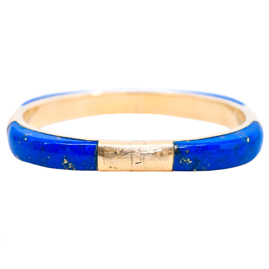 unsigned-18k-yellow-gold-blue-lapis-vintage-cuff-bracelet-1