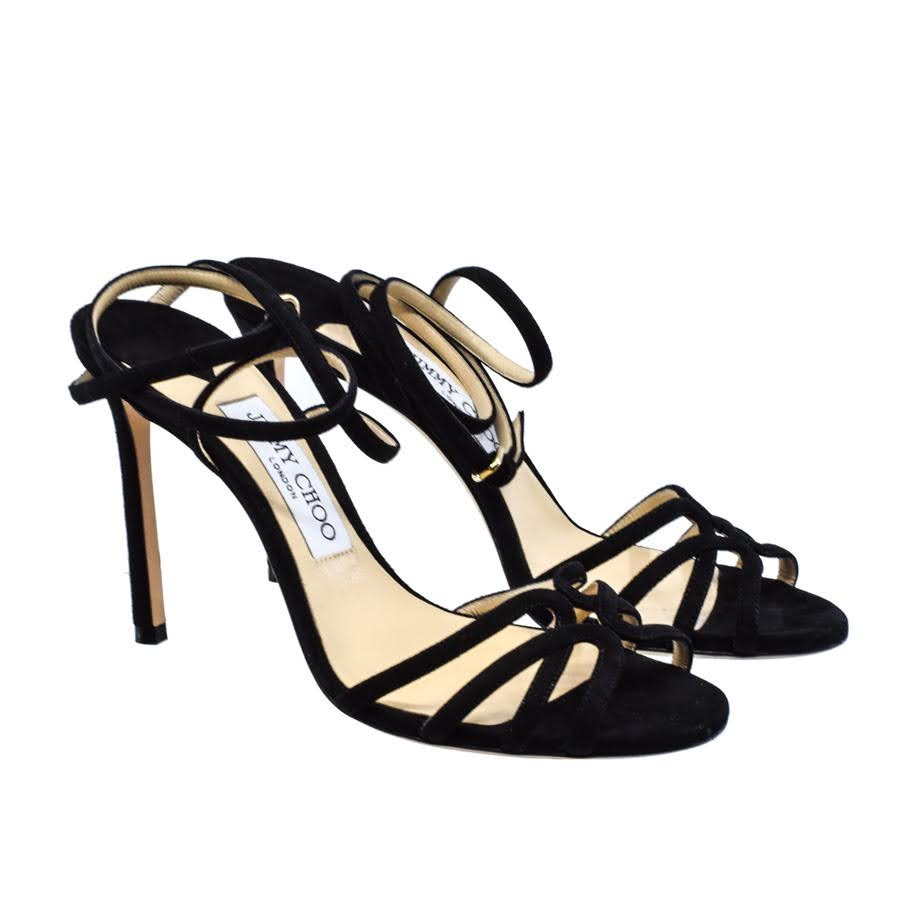 jimmychoo-black-suede-strappy-heels