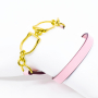 hermes-pink-leather-gold-stirrup-wrap-bracelet-2